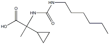 2-cyclopropyl-2-[(hexylcarbamoyl)amino]propanoic acid Struktur