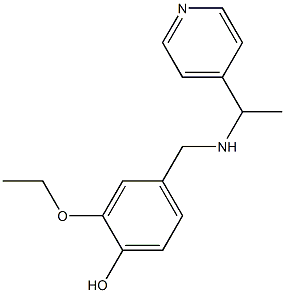 2-ethoxy-4-({[1-(pyridin-4-yl)ethyl]amino}methyl)phenol Struktur