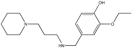 2-ethoxy-4-({[3-(piperidin-1-yl)propyl]amino}methyl)phenol Struktur