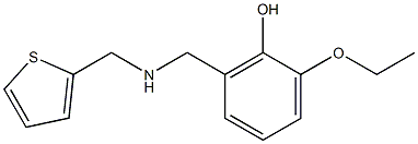 2-ethoxy-6-{[(thiophen-2-ylmethyl)amino]methyl}phenol Struktur