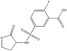 2-fluoro-5-[(2-oxooxolan-3-yl)sulfamoyl]benzoic acid Struktur