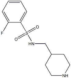 2-fluoro-N-(piperidin-4-ylmethyl)benzene-1-sulfonamide Struktur