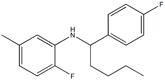 2-fluoro-N-[1-(4-fluorophenyl)pentyl]-5-methylaniline Struktur