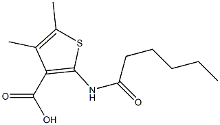 2-hexanamido-4,5-dimethylthiophene-3-carboxylic acid Struktur