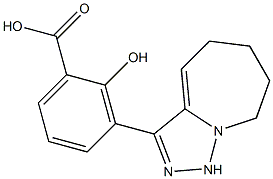 2-hydroxy-3-{5H,6H,7H,8H,9H-[1,2,4]triazolo[3,4-a]azepin-3-yl}benzoic acid Struktur