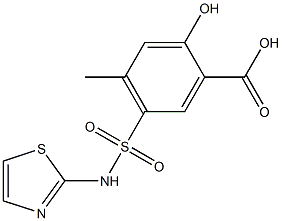 2-hydroxy-4-methyl-5-(1,3-thiazol-2-ylsulfamoyl)benzoic acid Struktur