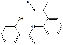 2-hydroxy-N-{2-[(1E)-N-hydroxyethanimidoyl]phenyl}benzamide Struktur