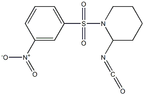 2-isocyanato-1-[(3-nitrobenzene)sulfonyl]piperidine Struktur