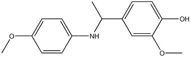 2-methoxy-4-{1-[(4-methoxyphenyl)amino]ethyl}phenol Struktur