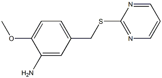 2-methoxy-5-[(pyrimidin-2-ylsulfanyl)methyl]aniline Struktur