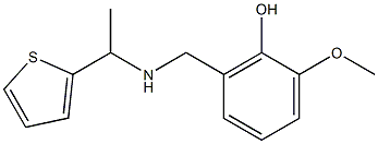 2-methoxy-6-({[1-(thiophen-2-yl)ethyl]amino}methyl)phenol Struktur