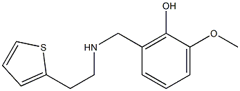 2-methoxy-6-({[2-(thiophen-2-yl)ethyl]amino}methyl)phenol Struktur