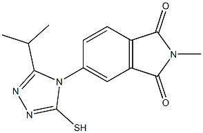 2-methyl-5-[3-(propan-2-yl)-5-sulfanyl-4H-1,2,4-triazol-4-yl]-2,3-dihydro-1H-isoindole-1,3-dione Struktur