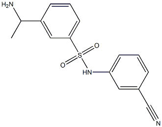 3-(1-aminoethyl)-N-(3-cyanophenyl)benzene-1-sulfonamide Struktur