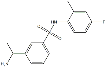 3-(1-aminoethyl)-N-(4-fluoro-2-methylphenyl)benzene-1-sulfonamide Struktur