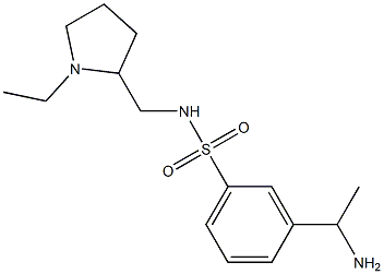 3-(1-aminoethyl)-N-[(1-ethylpyrrolidin-2-yl)methyl]benzene-1-sulfonamide Struktur