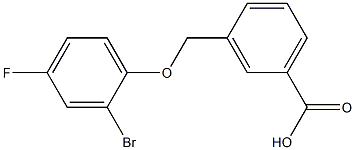 3-(2-bromo-4-fluorophenoxymethyl)benzoic acid Struktur