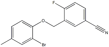 3-(2-bromo-4-methylphenoxymethyl)-4-fluorobenzonitrile Struktur