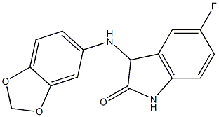 3-(2H-1,3-benzodioxol-5-ylamino)-5-fluoro-2,3-dihydro-1H-indol-2-one Struktur