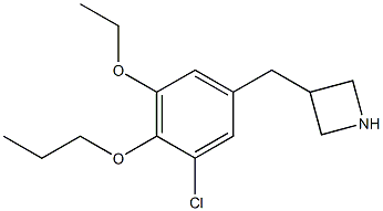 3-(3-chloro-5-ethoxy-4-propoxybenzyl)azetidine Struktur