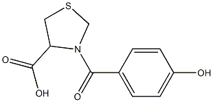 3-(4-hydroxybenzoyl)-1,3-thiazolidine-4-carboxylic acid Struktur