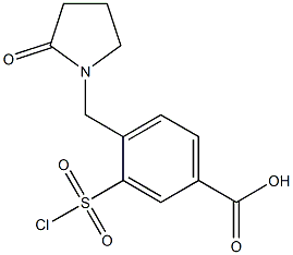 3-(chlorosulfonyl)-4-[(2-oxopyrrolidin-1-yl)methyl]benzoic acid Struktur