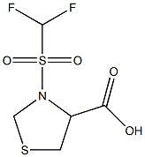 3-(difluoromethane)sulfonyl-1,3-thiazolidine-4-carboxylic acid Struktur