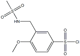 3-(methanesulfonamidomethyl)-4-methoxybenzene-1-sulfonyl chloride Struktur