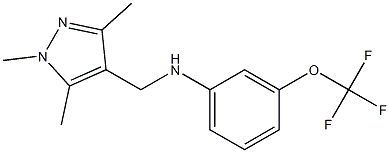 3-(trifluoromethoxy)-N-[(1,3,5-trimethyl-1H-pyrazol-4-yl)methyl]aniline Struktur