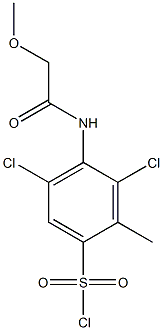 3,5-dichloro-4-(2-methoxyacetamido)-2-methylbenzene-1-sulfonyl chloride Struktur