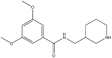 3,5-dimethoxy-N-(piperidin-3-ylmethyl)benzamide Struktur