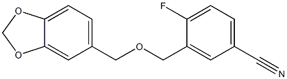 3-[(1,3-benzodioxol-5-ylmethoxy)methyl]-4-fluorobenzonitrile Struktur