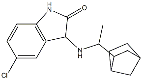 3-[(1-{bicyclo[2.2.1]heptan-2-yl}ethyl)amino]-5-chloro-2,3-dihydro-1H-indol-2-one Struktur