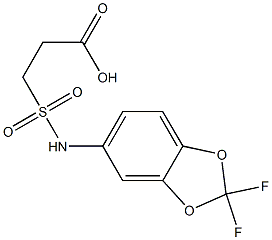 3-[(2,2-difluoro-2H-1,3-benzodioxol-5-yl)sulfamoyl]propanoic acid Struktur