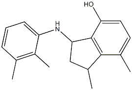 3-[(2,3-dimethylphenyl)amino]-1,7-dimethyl-2,3-dihydro-1H-inden-4-ol Struktur