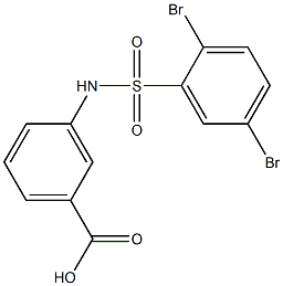 3-[(2,5-dibromobenzene)sulfonamido]benzoic acid Struktur