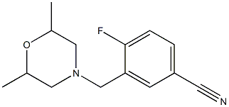 3-[(2,6-dimethylmorpholin-4-yl)methyl]-4-fluorobenzonitrile Struktur