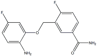 3-[(2-amino-5-fluorophenoxy)methyl]-4-fluorobenzamide Struktur