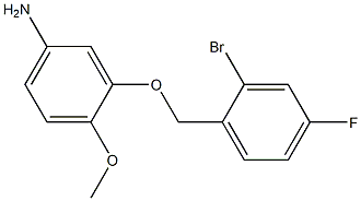 3-[(2-bromo-4-fluorobenzyl)oxy]-4-methoxyaniline Struktur