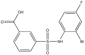 3-[(2-bromo-4-fluorophenyl)sulfamoyl]benzoic acid Struktur