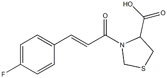 3-[(2E)-3-(4-fluorophenyl)prop-2-enoyl]-1,3-thiazolidine-4-carboxylic acid Struktur