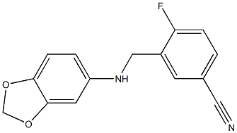 3-[(2H-1,3-benzodioxol-5-ylamino)methyl]-4-fluorobenzonitrile Struktur