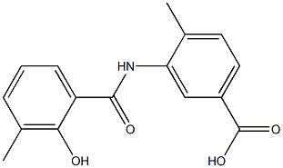 3-[(2-hydroxy-3-methylbenzene)amido]-4-methylbenzoic acid Struktur