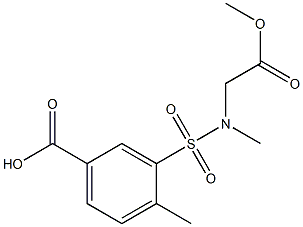 3-[(2-methoxy-2-oxoethyl)(methyl)sulfamoyl]-4-methylbenzoic acid Struktur