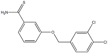 3-[(3,4-dichlorophenyl)methoxy]benzene-1-carbothioamide Struktur