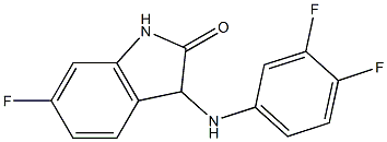 3-[(3,4-difluorophenyl)amino]-6-fluoro-2,3-dihydro-1H-indol-2-one Struktur