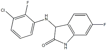 3-[(3-chloro-2-fluorophenyl)amino]-6-fluoro-2,3-dihydro-1H-indol-2-one Struktur