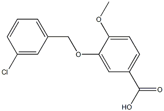 3-[(3-chlorophenyl)methoxy]-4-methoxybenzoic acid Struktur