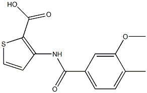 3-[(3-methoxy-4-methylbenzene)amido]thiophene-2-carboxylic acid Struktur