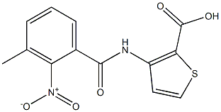 3-[(3-methyl-2-nitrobenzene)amido]thiophene-2-carboxylic acid Struktur